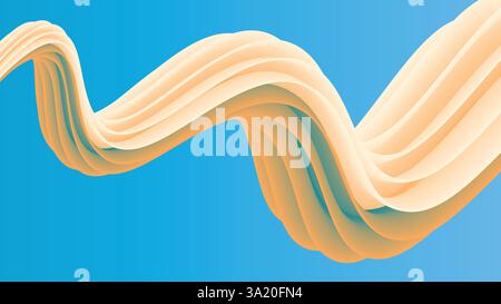 Abstract Fluid yellow and green color wave background. flow liquid lines design Stock Vector