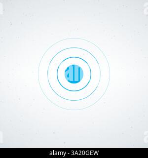 Concentric epicenter circles. Seismic Earthquake alert radar. Radial signal, sonar wave, soundwave rings. touch effect or pulse. Stock vector Stock Vector