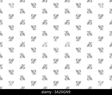 Seamless silver color diamond on white background Stock Vector