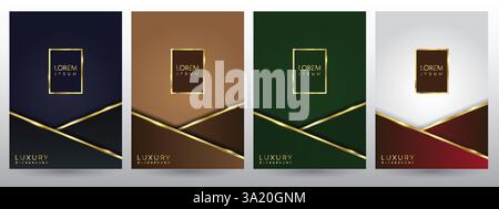 Four modern luxury premium vip card design combinations Stock Vector