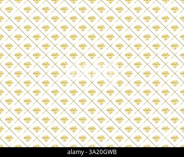 Seamless diamond pattern with golden border Stock Vector