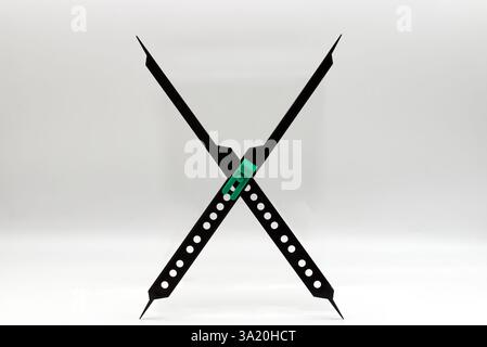 A proportional divider, artist drawing tool, isolated against a plain white background. Stock Photo
