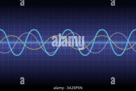 Seamless Vector Waveform Background Illustration With Text Space. Horizontally Repeatable. Stock Vector