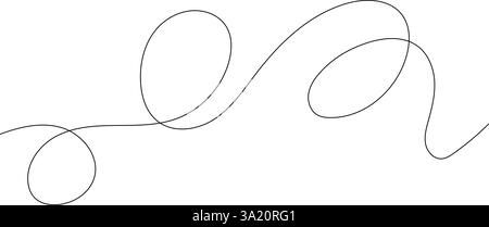 Minimalist Continuous Line Abstract Wave Drawing Stock Vector