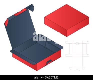 Box packaging die cut template design. 3d mock-up Stock Vector