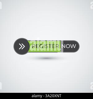 Modern register now label banner isolated vector design template Stock Vector
