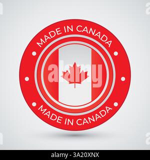Modern made in Canada badge isolated illustration vector design template Stock Vector