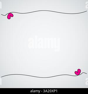 Heart Abstract love symbol Continuous line art drawing vector illustration Hand drawn flat design Stock Vector