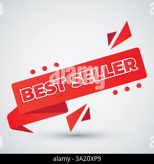 Best Seller Stamp Seal Banner Vector Template Illustration Flat Design Stock Vector