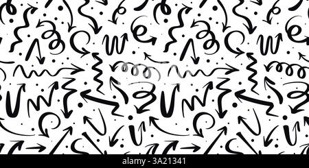 Print generic arrows in doodle style set Stock Vector
