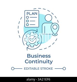 Business continuity soft blue concept icon Stock Vector