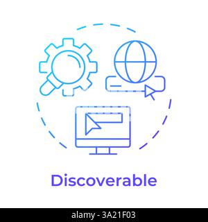 Discoverable blue gradient concept icon Stock Vector