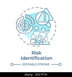 Risk identification soft blue concept icon Stock Vector
