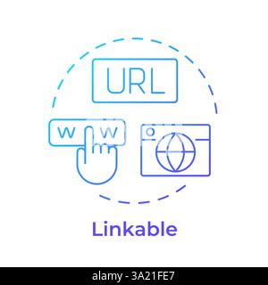 Linkable blue gradient concept icon Stock Vector
