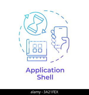 Application shell blue gradient concept icon Stock Vector