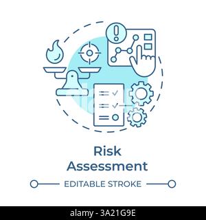 Risk assessment soft blue concept icon Stock Vector