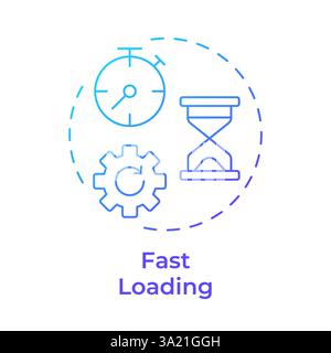Fast loading blue gradient concept icon Stock Vector
