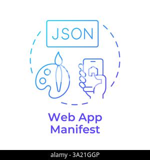Web app manifest blue gradient concept icon Stock Vector