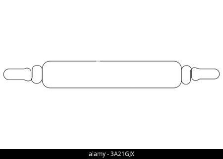 Continuous one line art drawing of a kitchen roller pin vector Stock Vector
