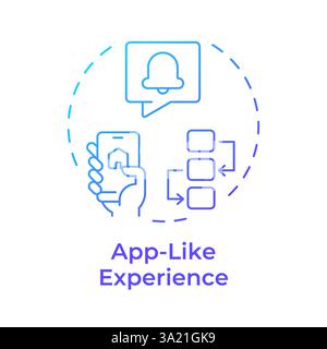 App like experience blue gradient concept icon Stock Vector