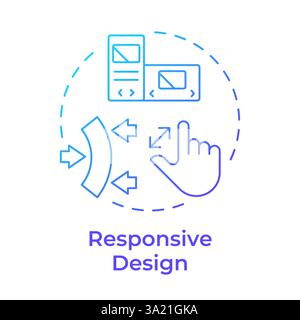 Responsive design blue gradient concept icon Stock Vector