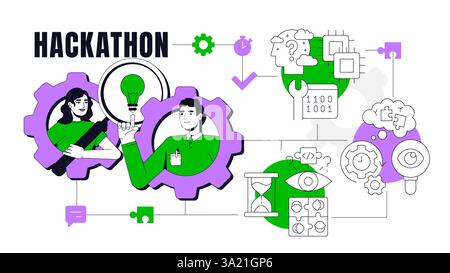 Hackathon concept illustration Stock Vector