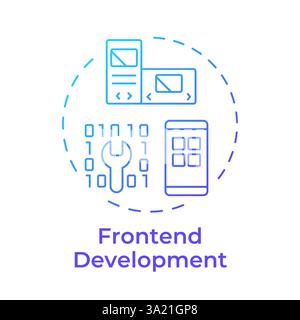 Frontend development blue gradient concept icon Stock Vector