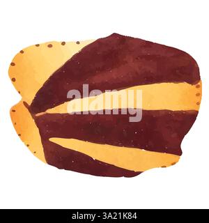 Artsy Vector Yellow Watercolor Illustration on White Background Stock Vector