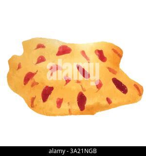 Artsy Yellow Vector Watercolor shape with dots. Stock Vector