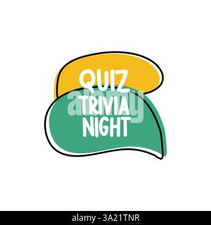Quiz Trivia Night. Badge, icon, logo vector design illustration on white background Stock Vector