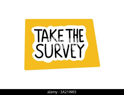 Take The Survey. Badge, icon, logo vector design illustration on white background Stock Vector