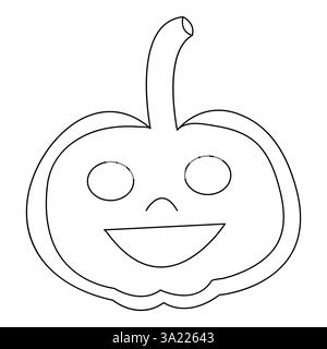 Halloween pumpkin with a face single line art drawing continuous vector ...