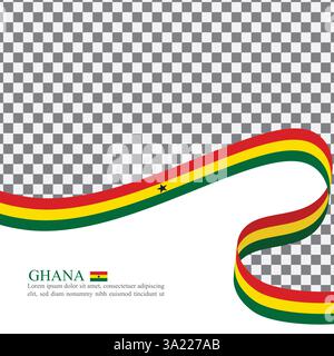 Ghana national flag ribbon stock vector Stock Vector