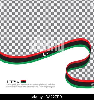 Libya national flag ribbon stock vector Stock Vector