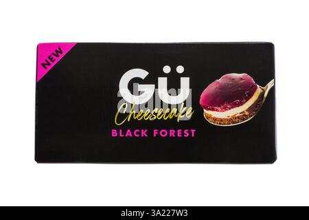GU Cheesecake Black Forest puddings isolated on white background Stock ...