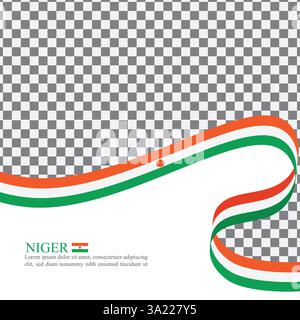 Niger national flag ribbon stock vector Stock Vector