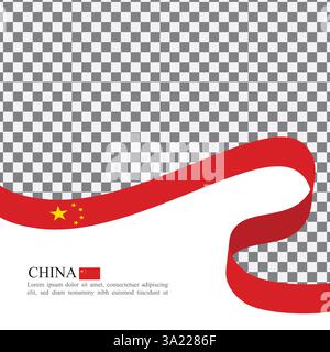 China national flag ribbon stock vector Stock Vector