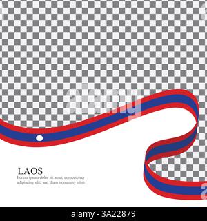 Laos national flag ribbon stock vector Stock Vector