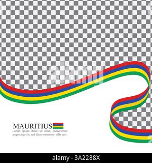 Mauritius national flag ribbon stock vector Stock Vector