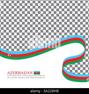 Azerbaijan national flag ribbon stock vector Stock Vector