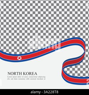 North Korea national flag ribbon stock vector Stock Vector