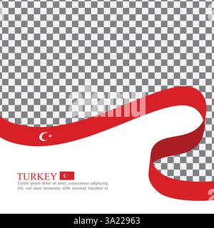 Turkey national flag ribbon stock vector Stock Vector