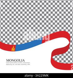 Mongolia national flag ribbon stock vector Stock Vector