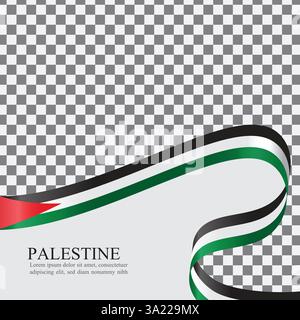 Palestine national flag ribbon stock vector Stock Vector