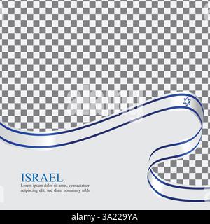 Ribbon flag of Israel. Celebration background template Stock Vector ...