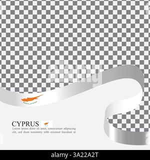 Cyprus national flag ribbon stock vector Stock Vector