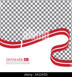 Denmark national flag ribbon stock vector Stock Vector