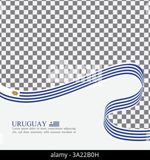 Uruguay national flag ribbon stock vector Stock Vector
