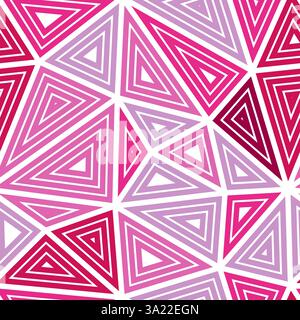 Triangles pattern. Big shape size. Multiple repeated inner triangles. Multiple colors style. Repeatable pattern. Beautiful vector tiles. Stock Vector