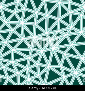 Geometric background. Rounded solid shapes in frames. Medium triangles size. Single color tone style. Repeatable pattern. Awesome vector tiles. Stock Vector